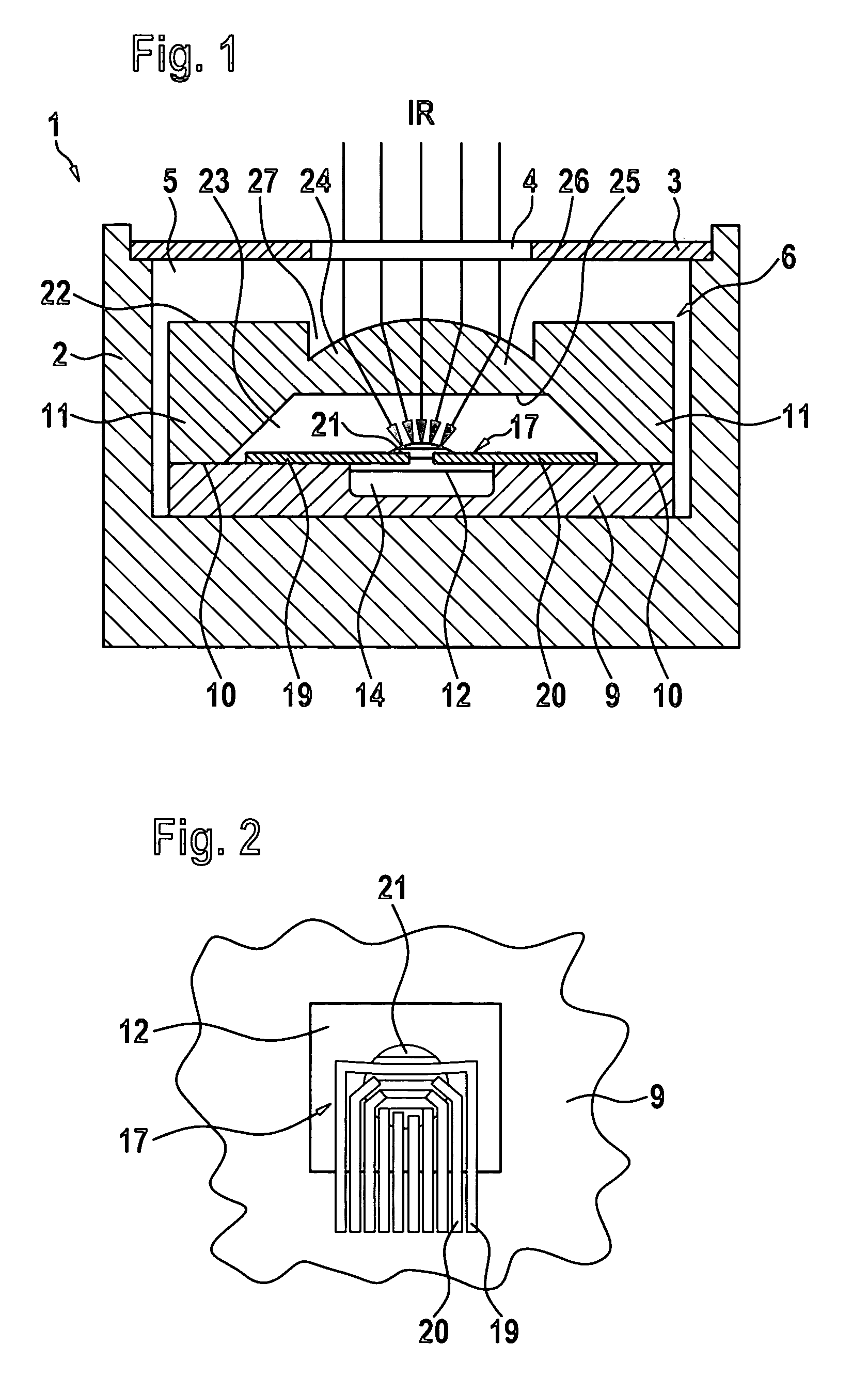 Microstructured infrared sensor and method for its manufacture
