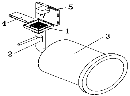 An anti-blocking and dredging device for the discharge port of a ball mill