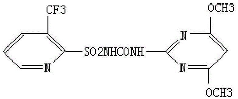 A kind of mixed herbicide containing sulfasulfuron-methyl, bensulfuron-methyl and trifluralin