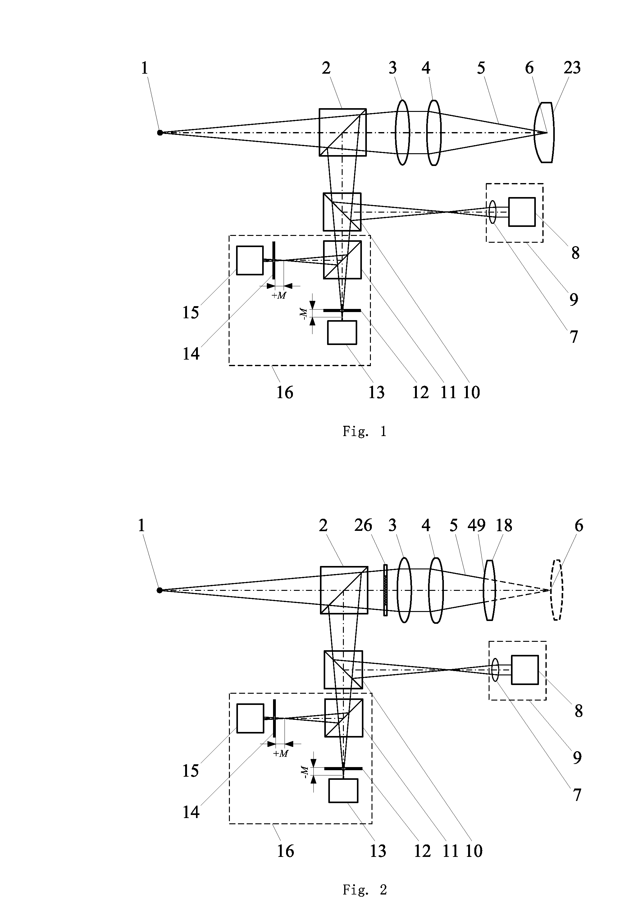 Method and device of differential confocal and interference measurement for multiple parameters of an element