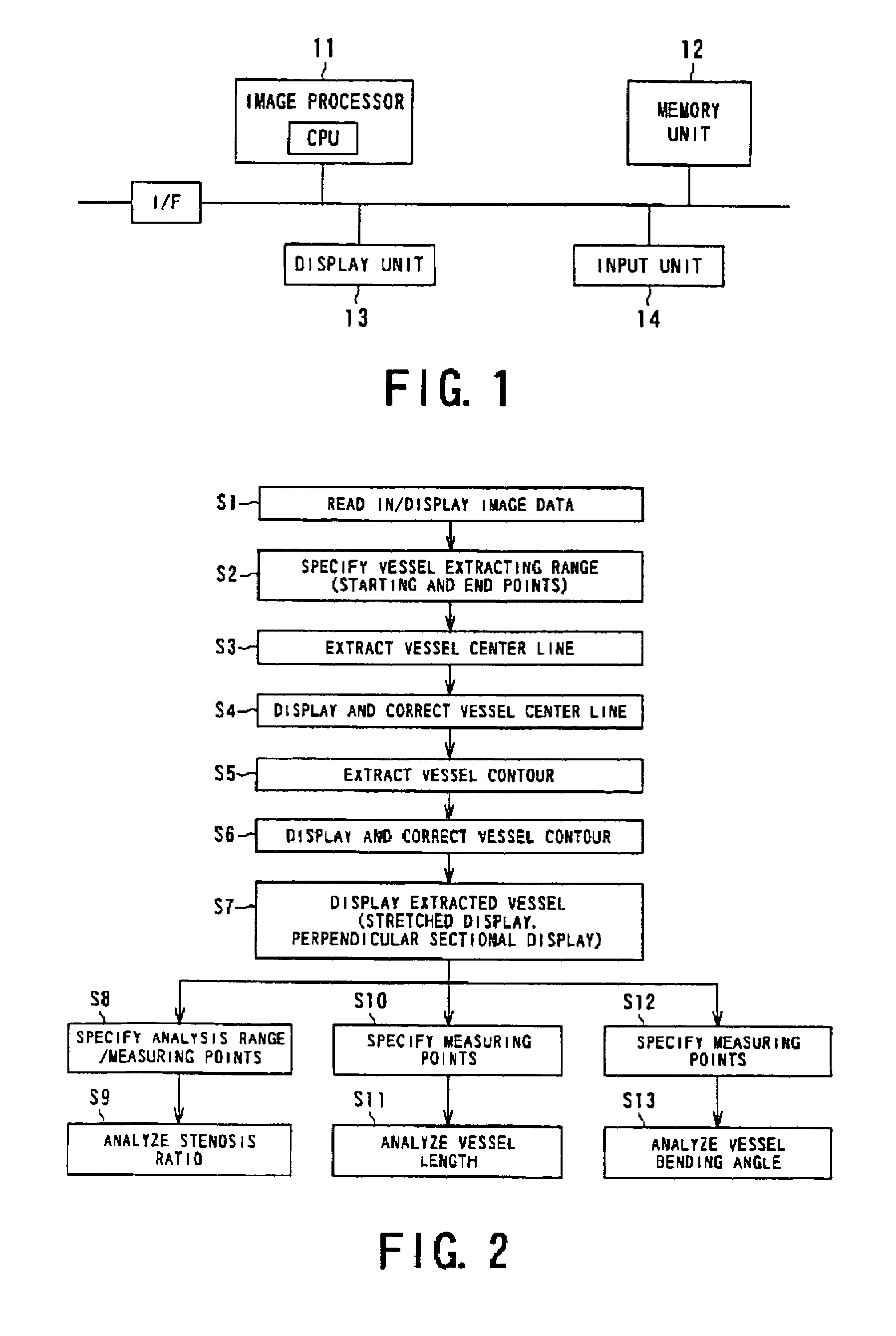 Processor for analyzing tubular structure such as blood vessels