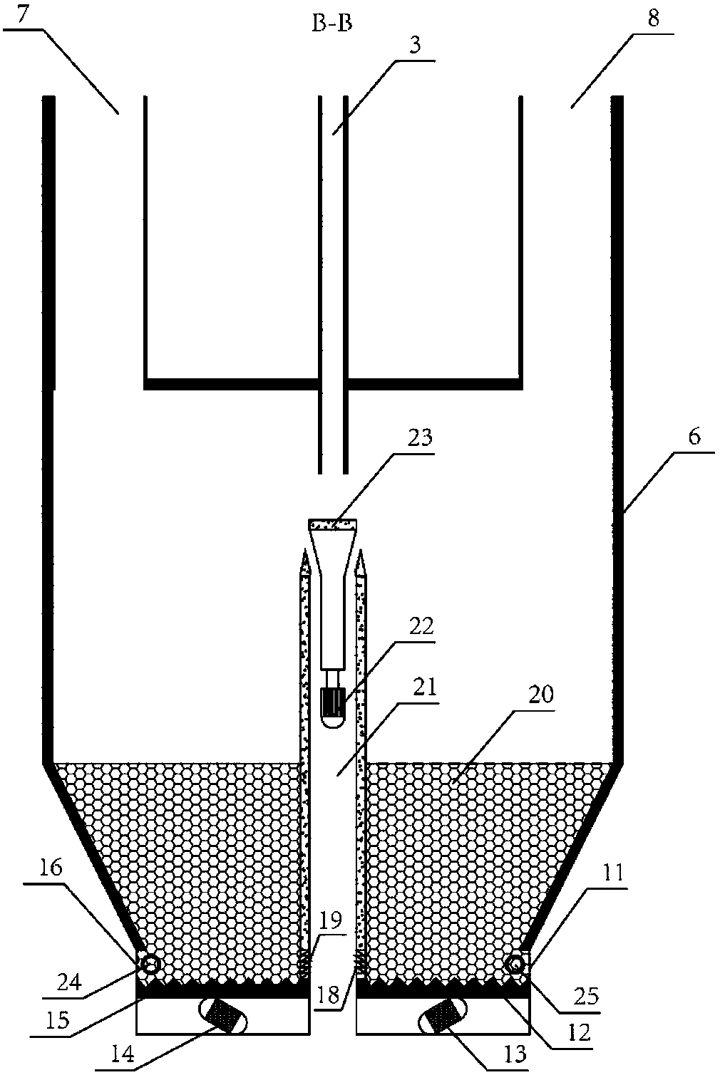 A control system and method for cooling high-temperature solid bulk material in a moving bed