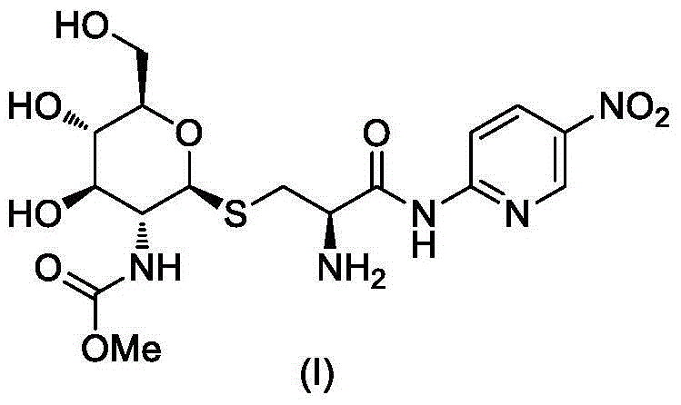 Glucosamine and nitropyridine structure-containing derivative and application thereof