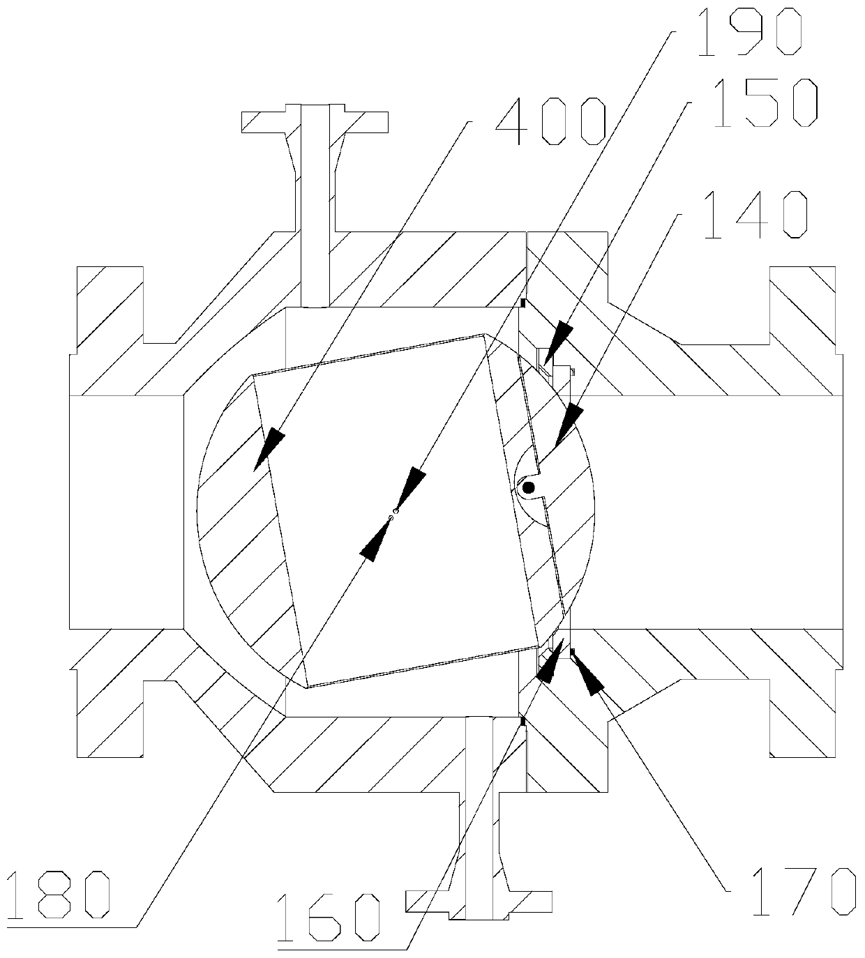 Ball valve and fluid pipe network