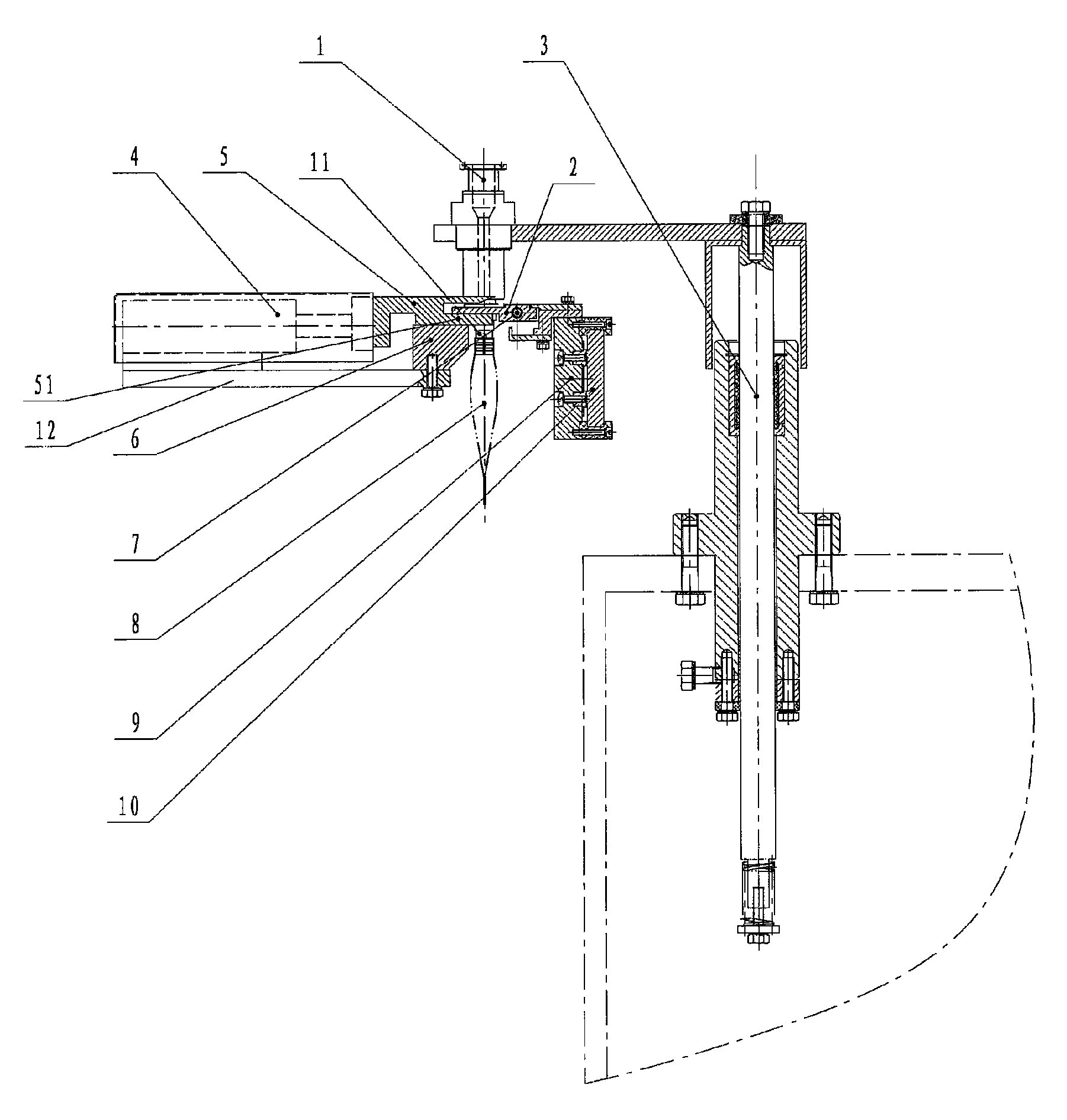 Positioning device for production line of large and soft infusion bag