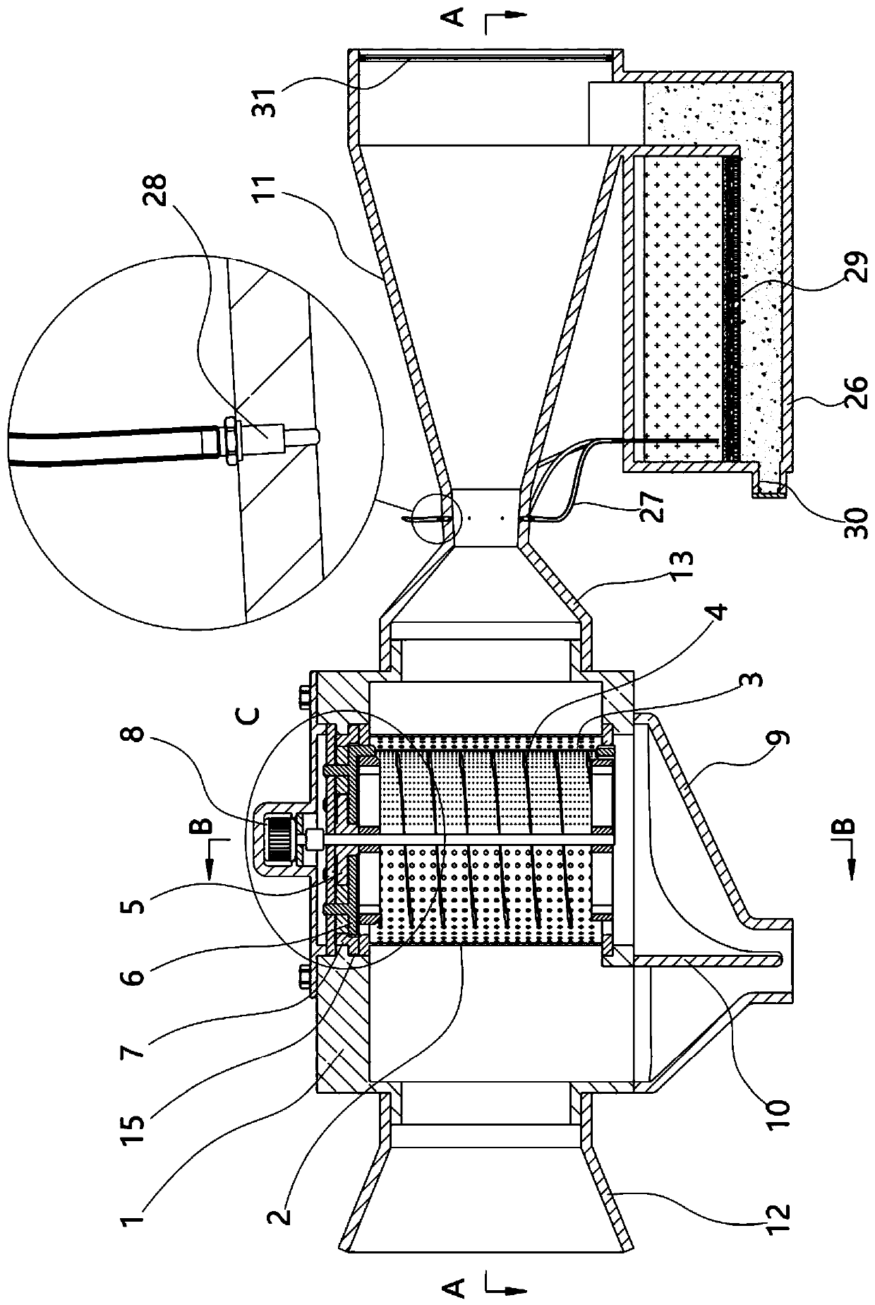 Dust collection device for highway construction
