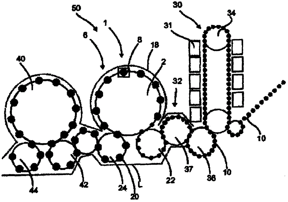 Device and method for cleaning gas in a blow molding machine