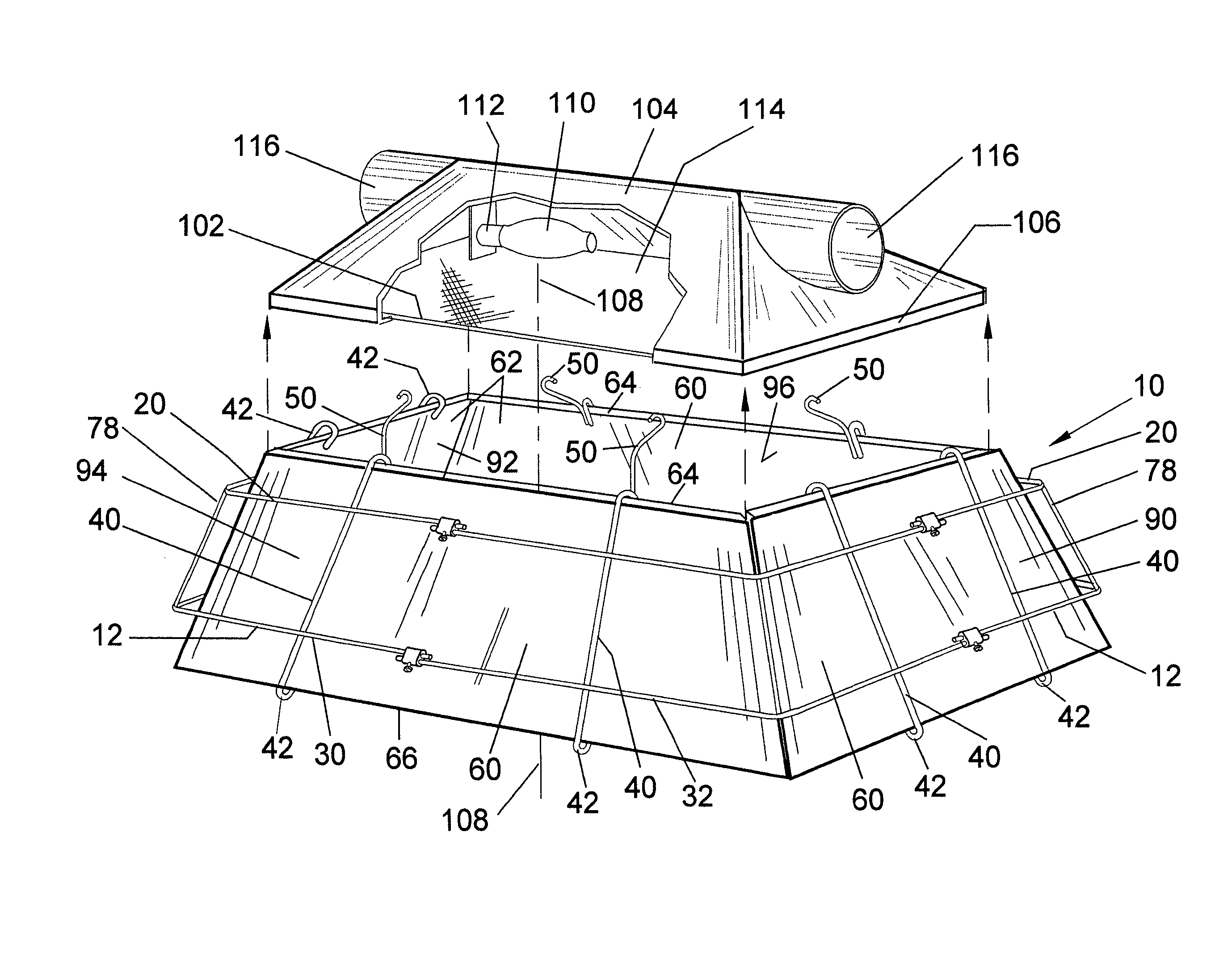 Light reflector structure for horticultural lamps