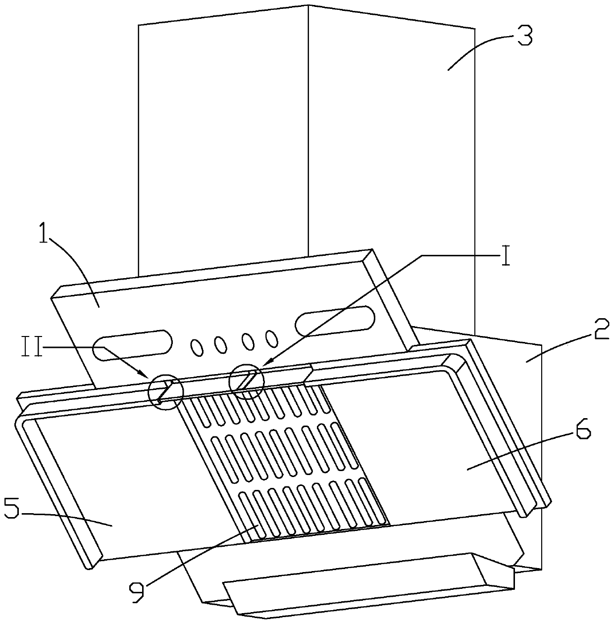 Extractor hood with moving door type smoke guide plates and manufacturing method thereof
