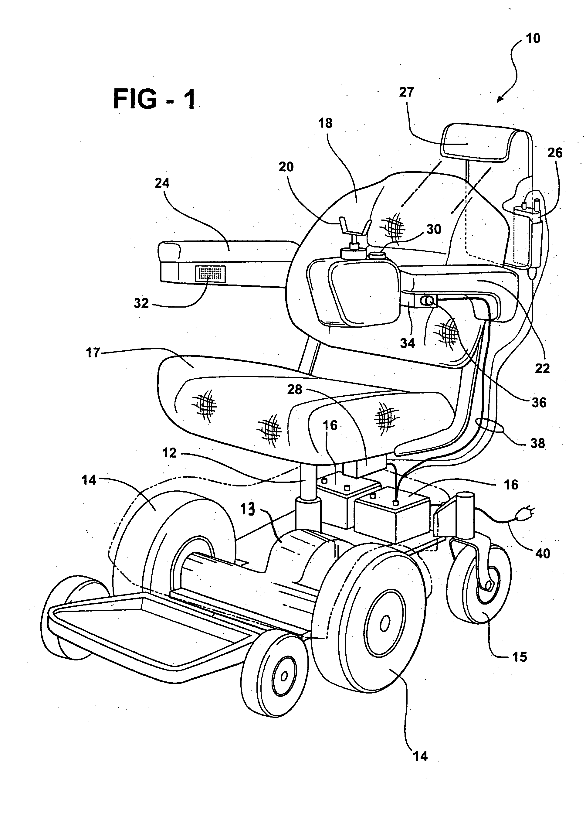 Wireless telephone system for electrically powered wheelchair