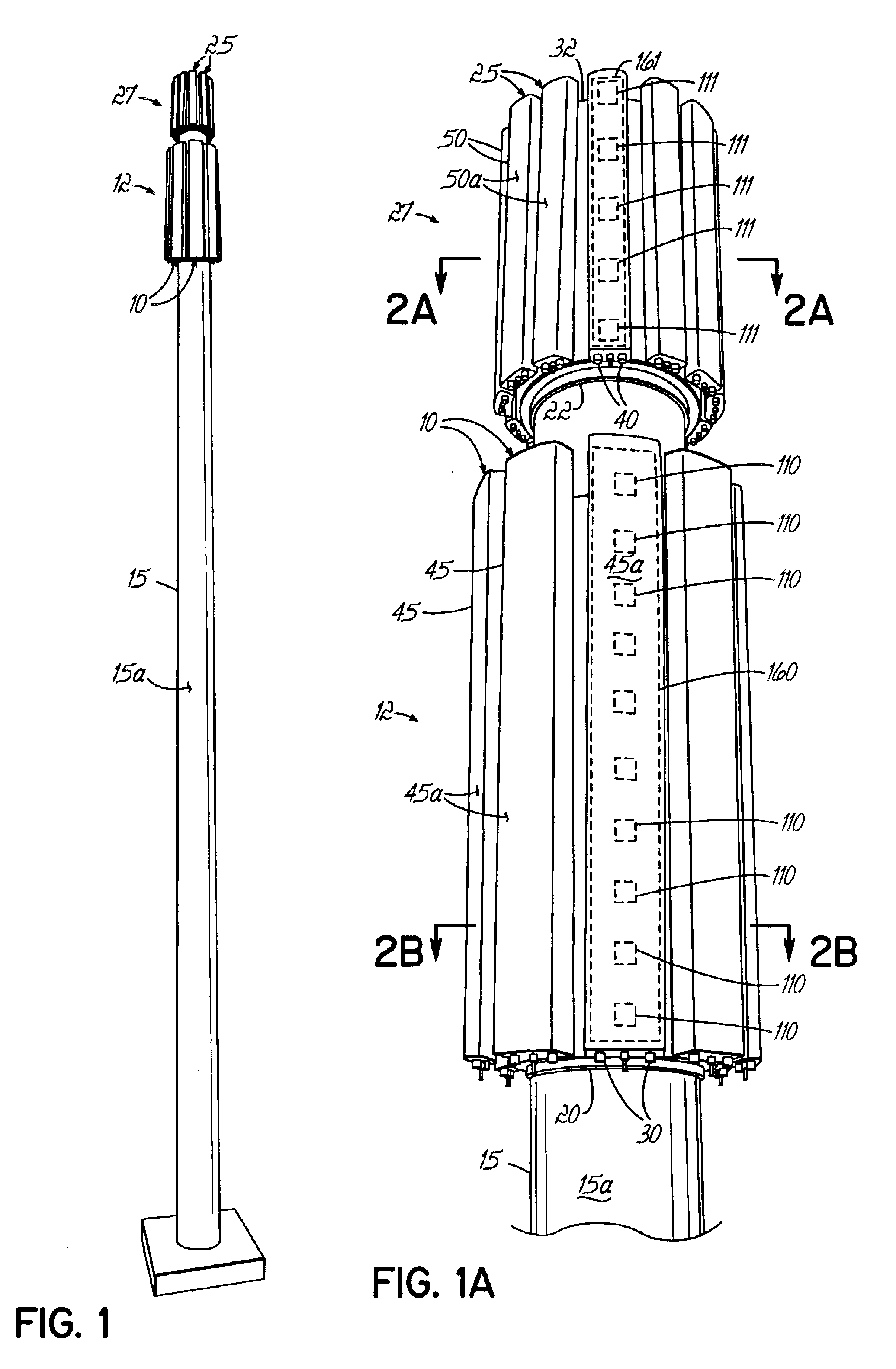 Low visual impact monopole tower for wireless communications