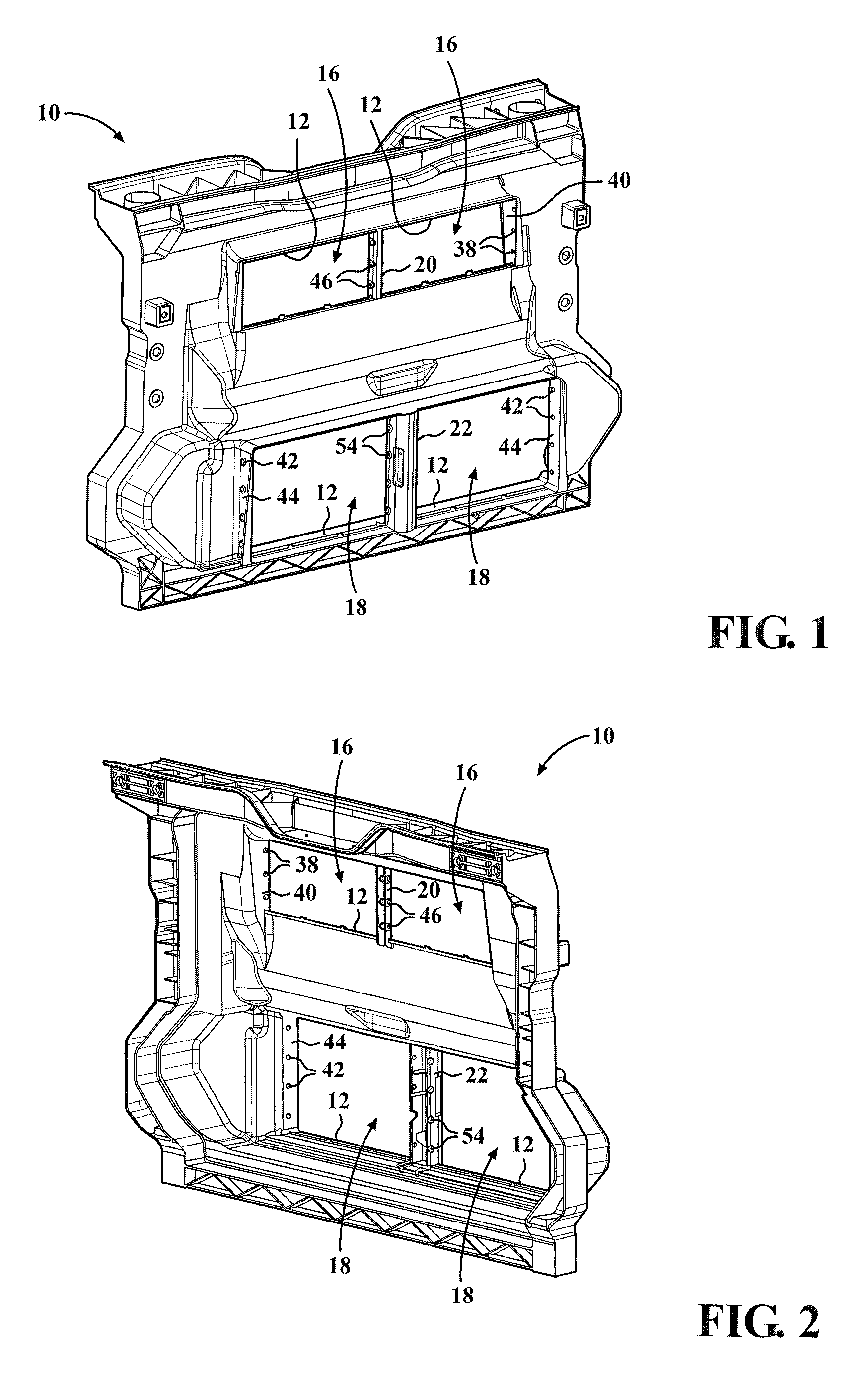 Vehicle engine compartment louver carrier with integrated ducting