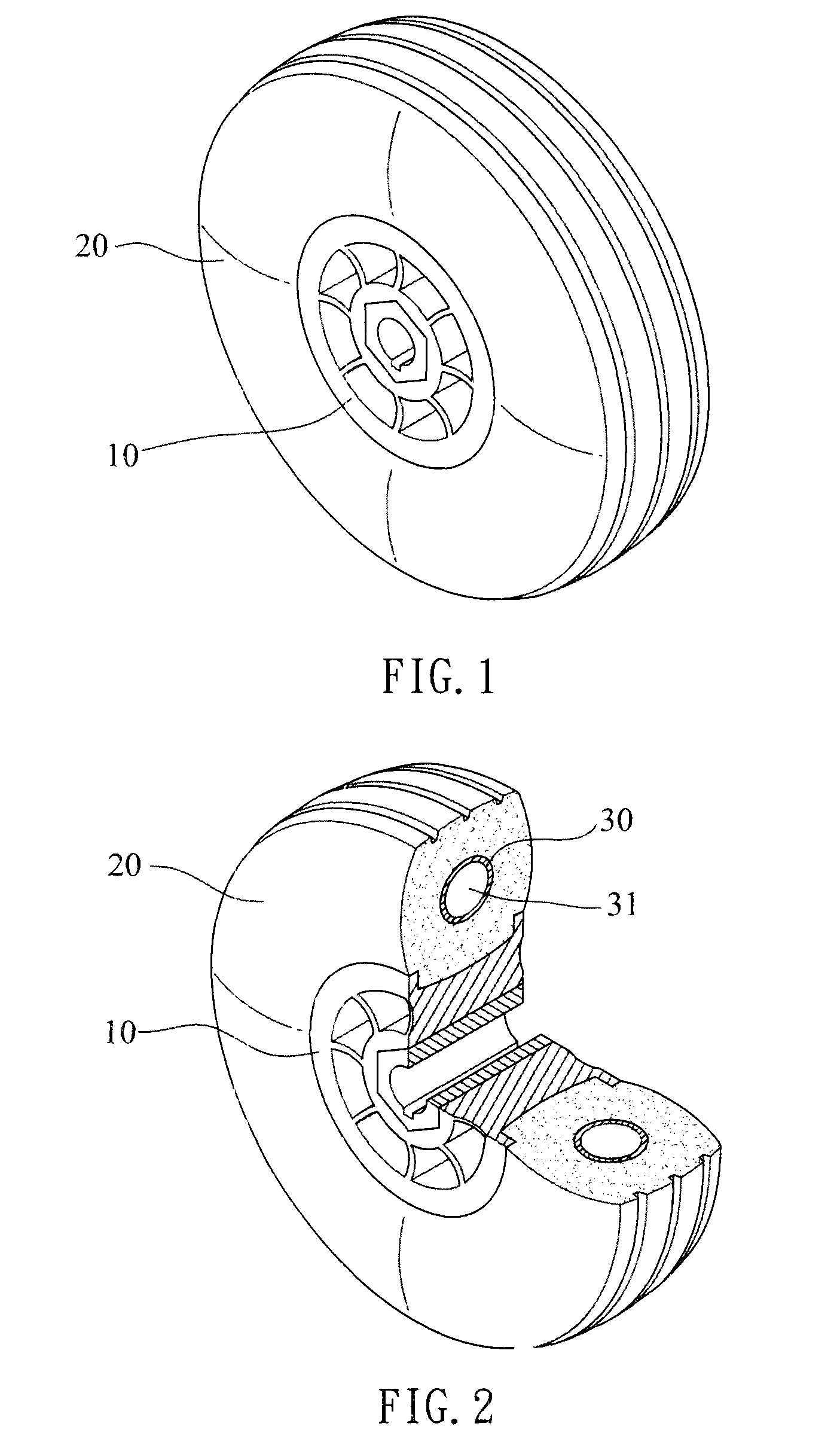 Tire with foam portion and resilient portion