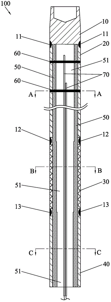 Heating rod used for critical heat flux density test