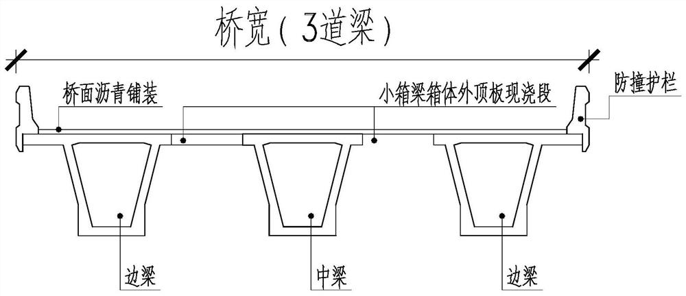 Bridge of longitudinal segmental prefabricated small box girder, and construction method thereof