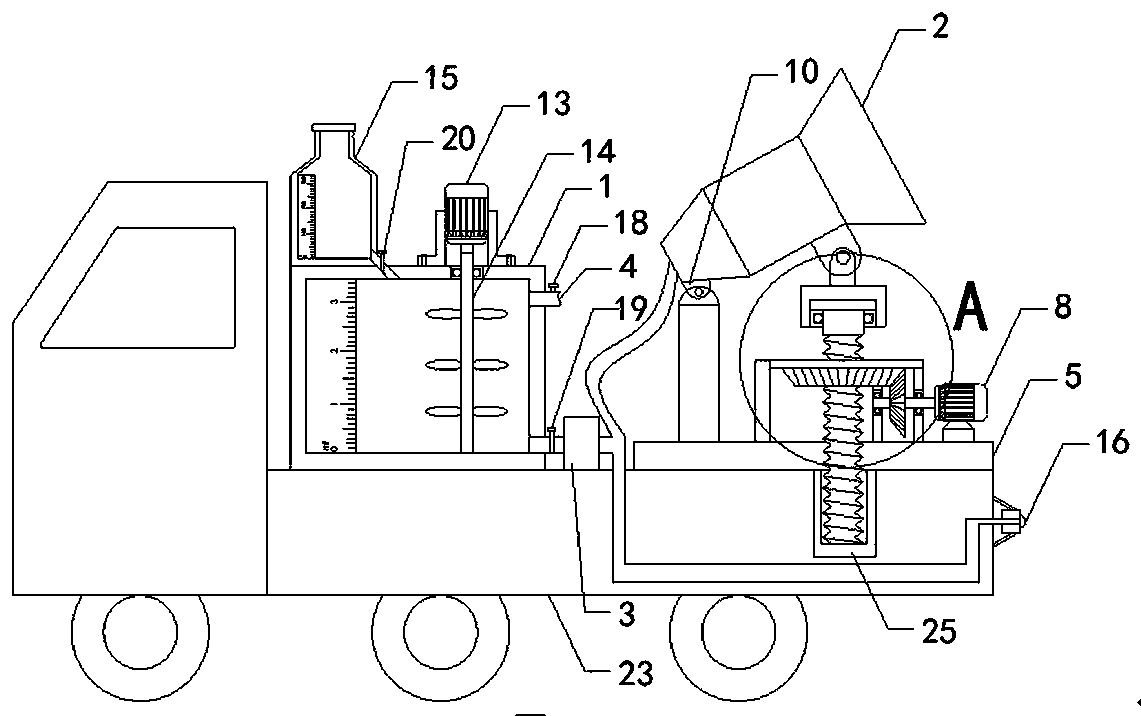 Road dust fall spraying device for orchard