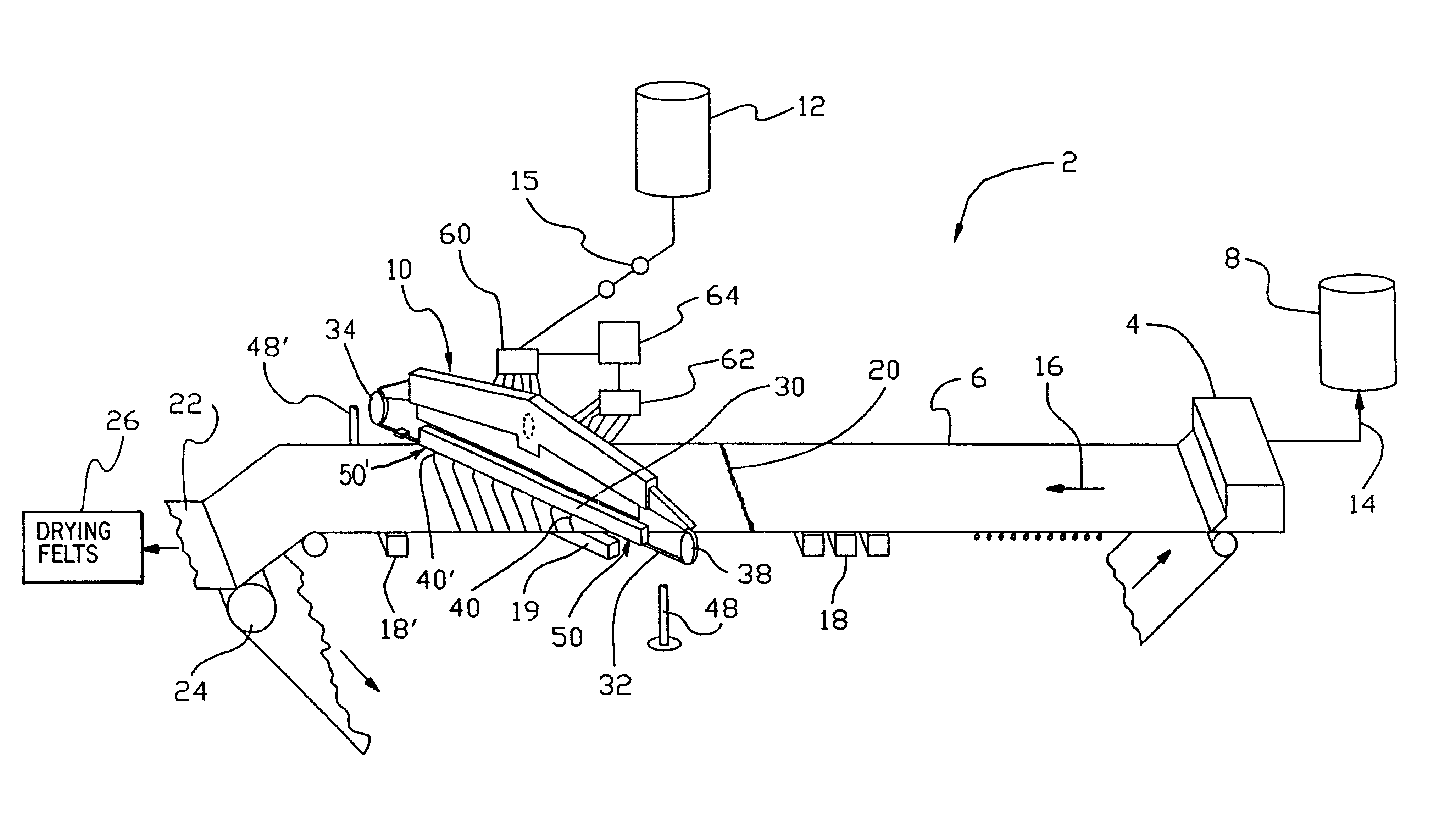 Method and apparatus for applying a material to a web