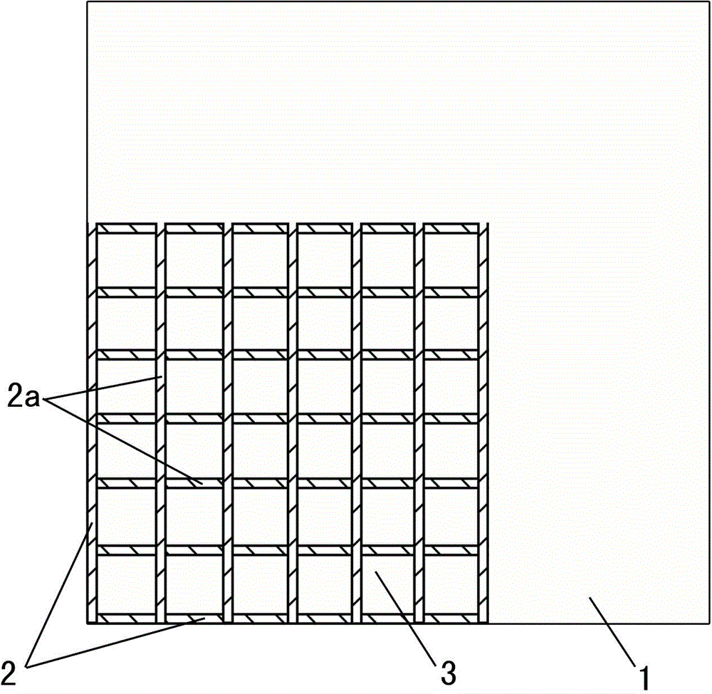 Vacuum insulating layer with a plurality of unit cavities