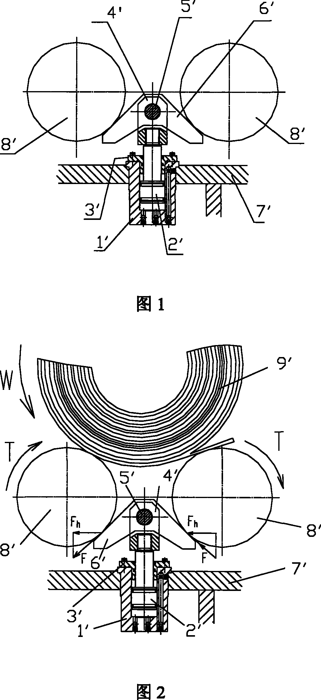 Brake device for support roller of coil stripping car