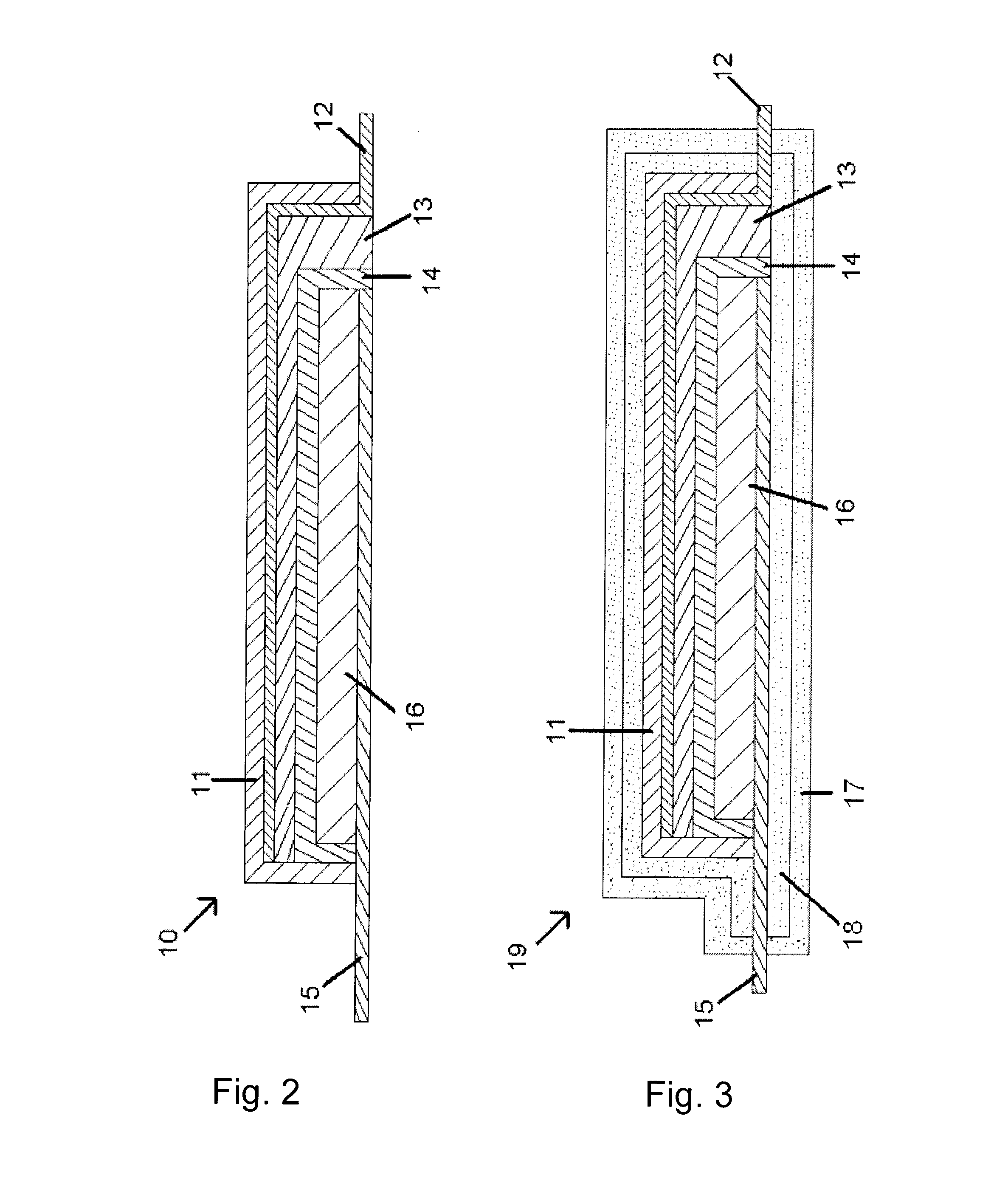 Thin film electrochemical cell with a polymer double seal