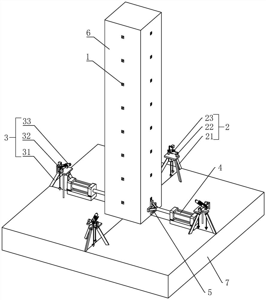 Measuring and positioning device and measuring and positioning method for mounting prefabricated stand column of bridge