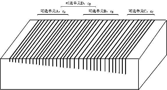 Hollow cavity array with cavities having gradually-changed depths and in continuous distribution