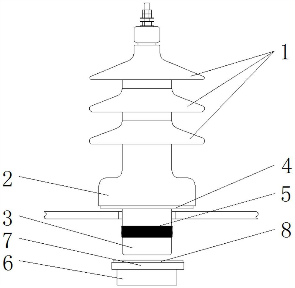 Internal pulling type insulating sleeve for outdoor transformer