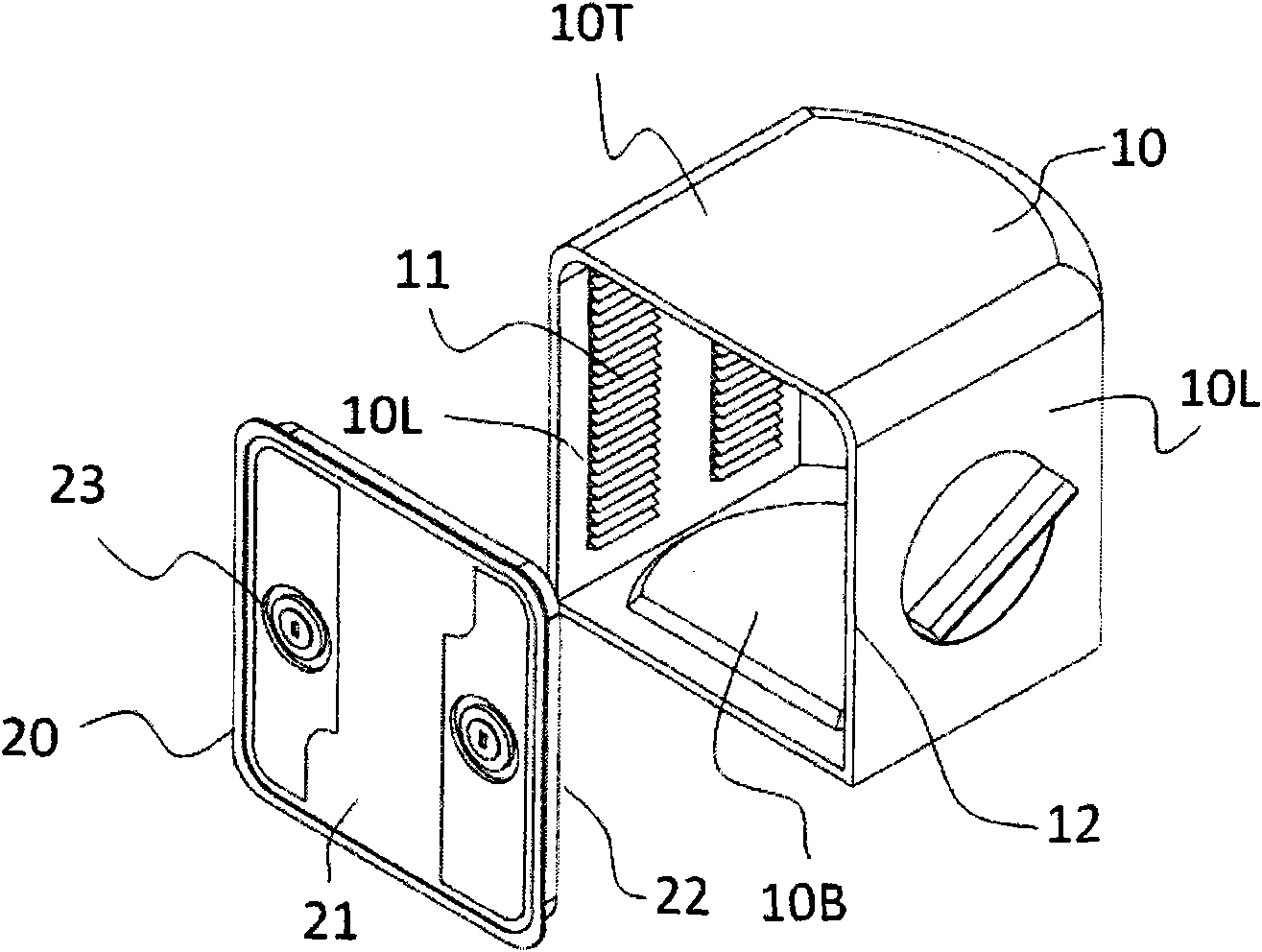Front open type wafer box provided with inflatable support element module