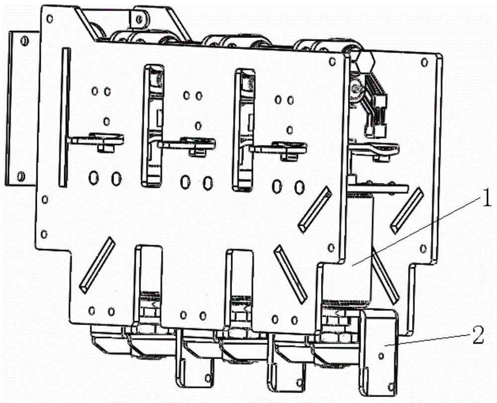 Circuit breaker lower contact connection structure and circuit breaker