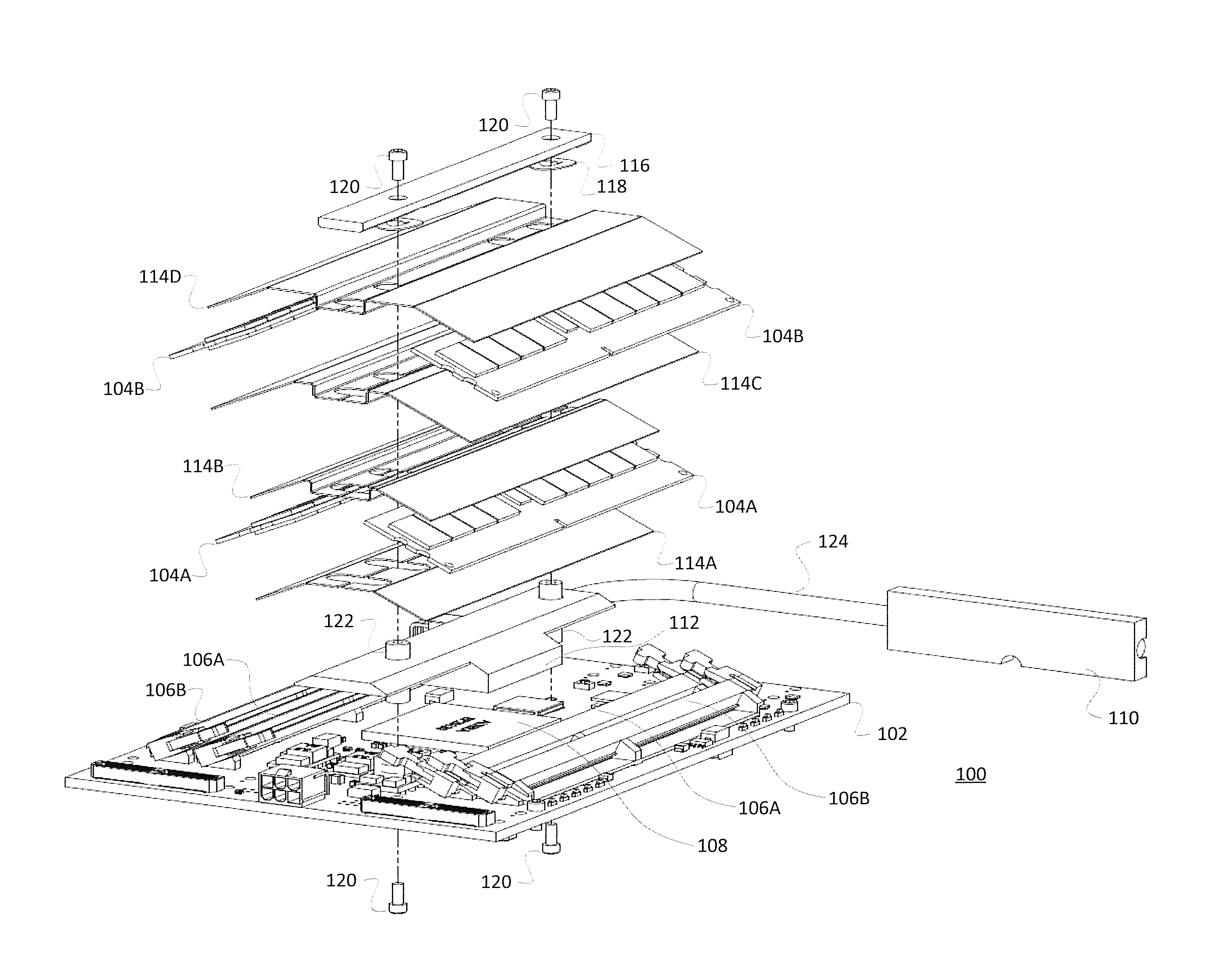 System and method for thermally coupling memory devices to a memory controller in a computer memory board