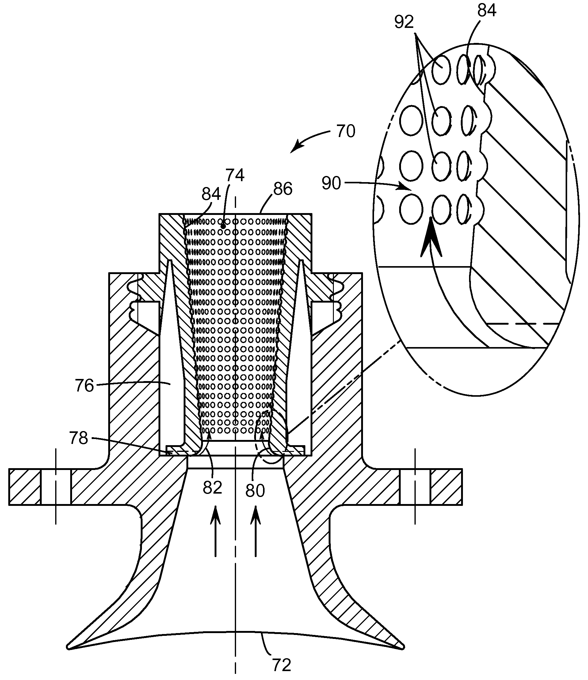 Method and apparatus for enhanced mixing in premixing devices