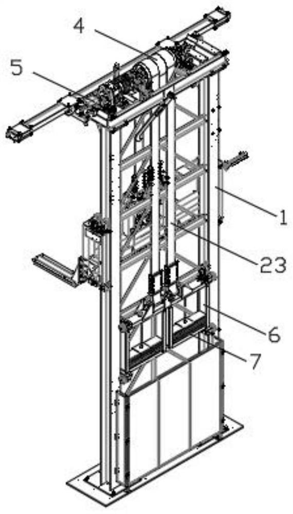 Displacement mechanism for vertical circulation intelligent parking equipment and working method thereof