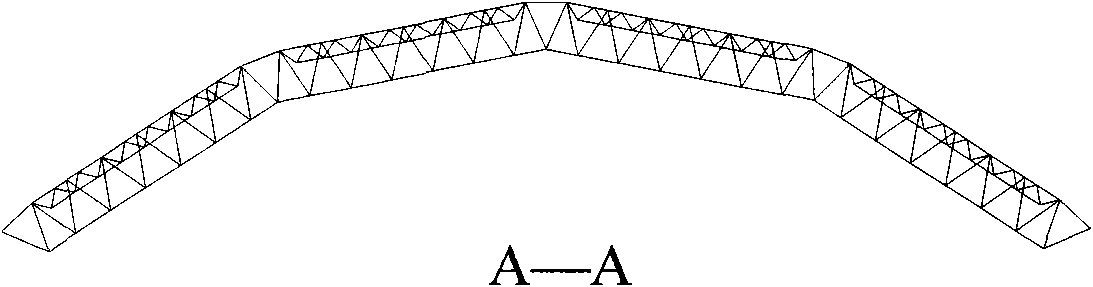Large lattice structure with plate type grid substructure and cylindrical surface type crossed space truss system