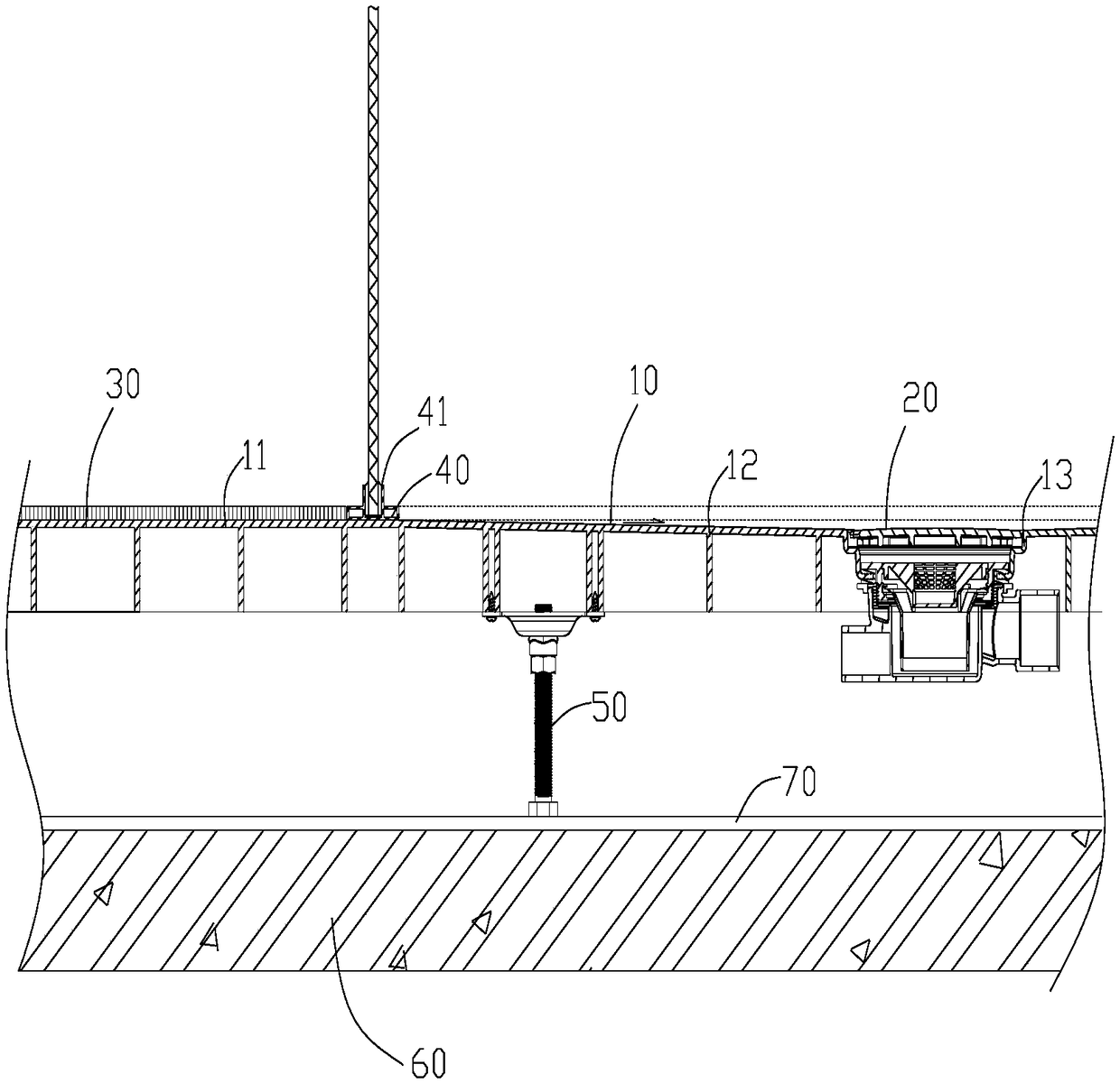 Integrated sanitary drain mechanism