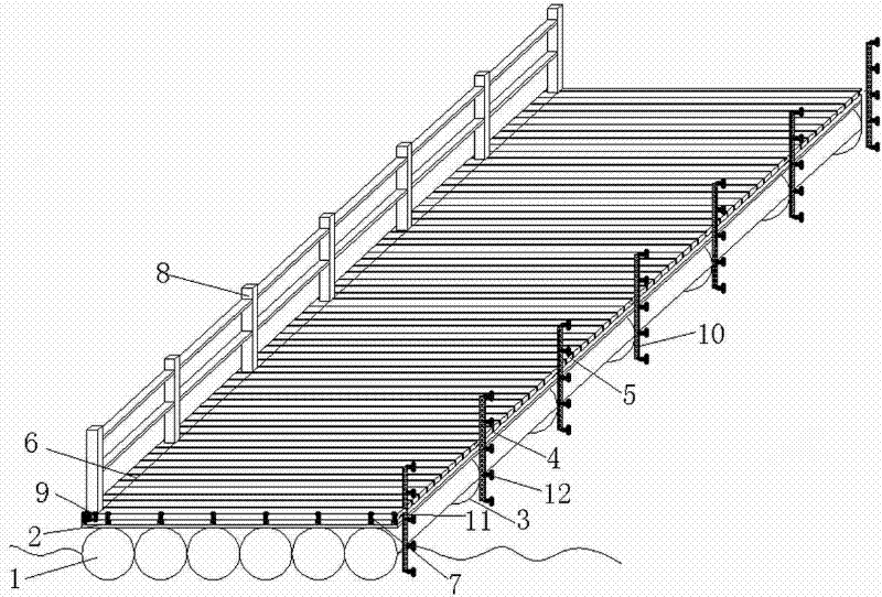 Water platform capable of lifting and descending along with water level