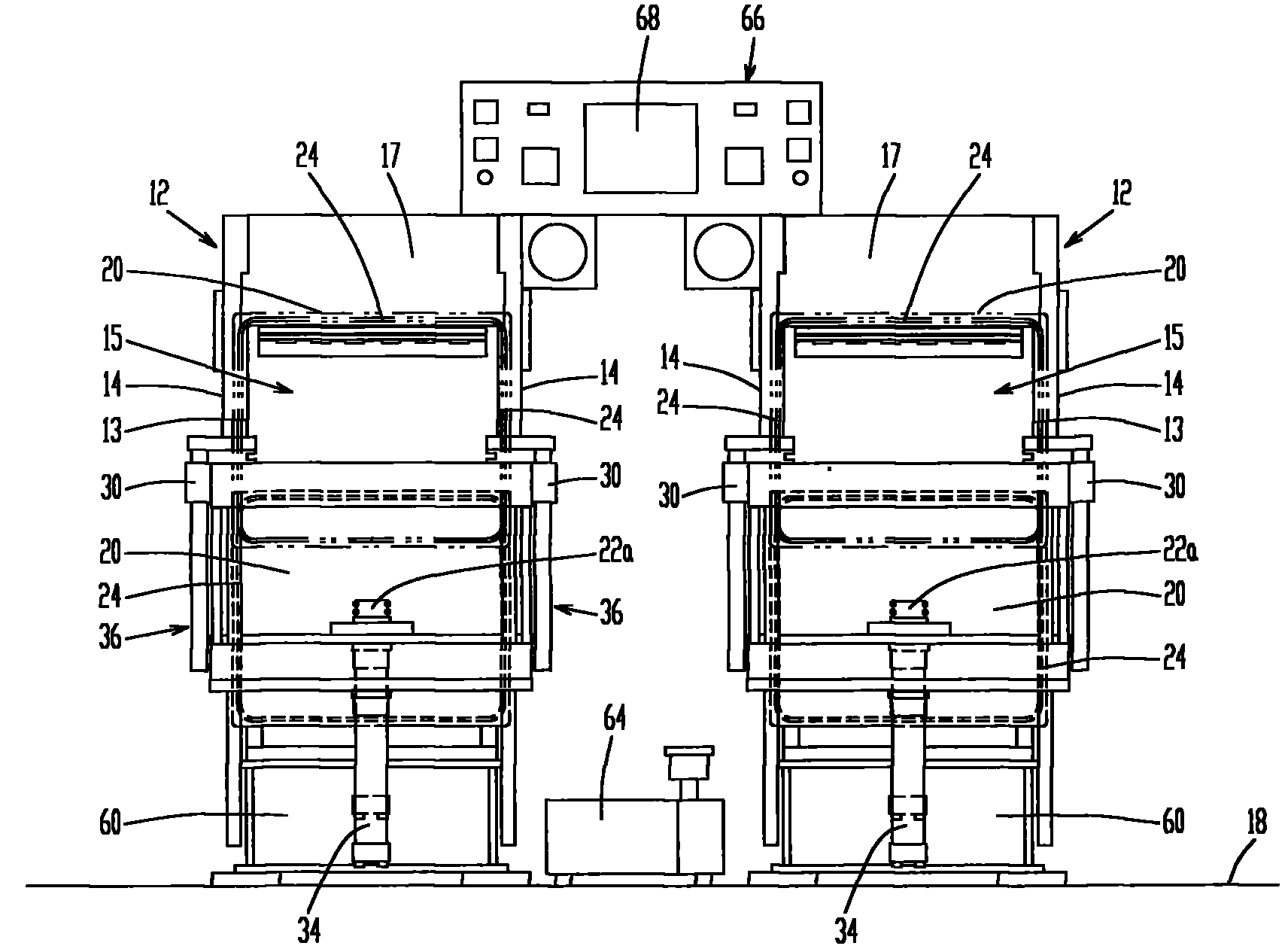 Vacuum compression moulding machine