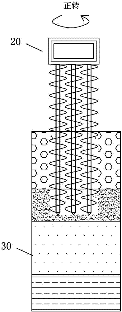 Tri-axial long spiral drilling machine and occlusive pile construction method