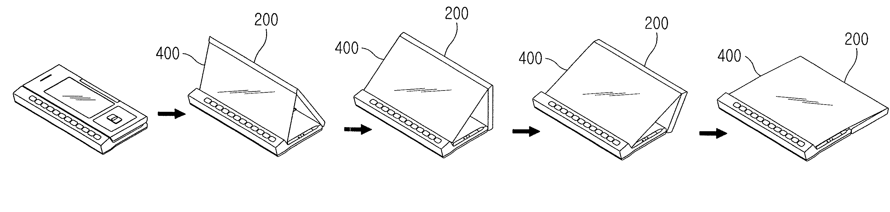 Folder-type portable communication device having flexible display unit