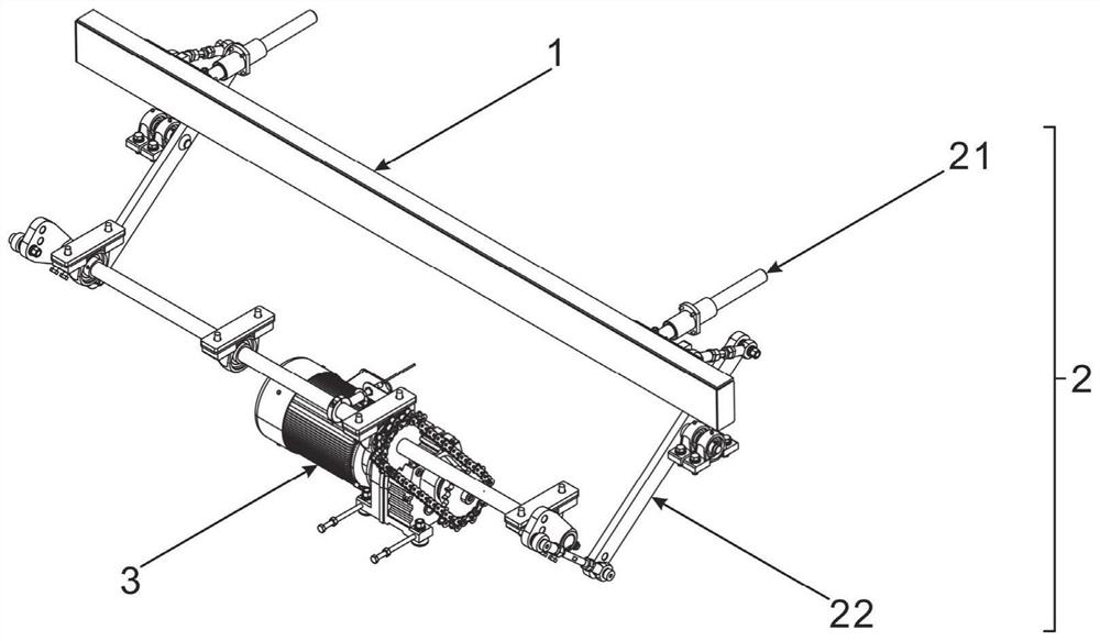 Knitting machine mesh wire pushing operation device and knitting machine