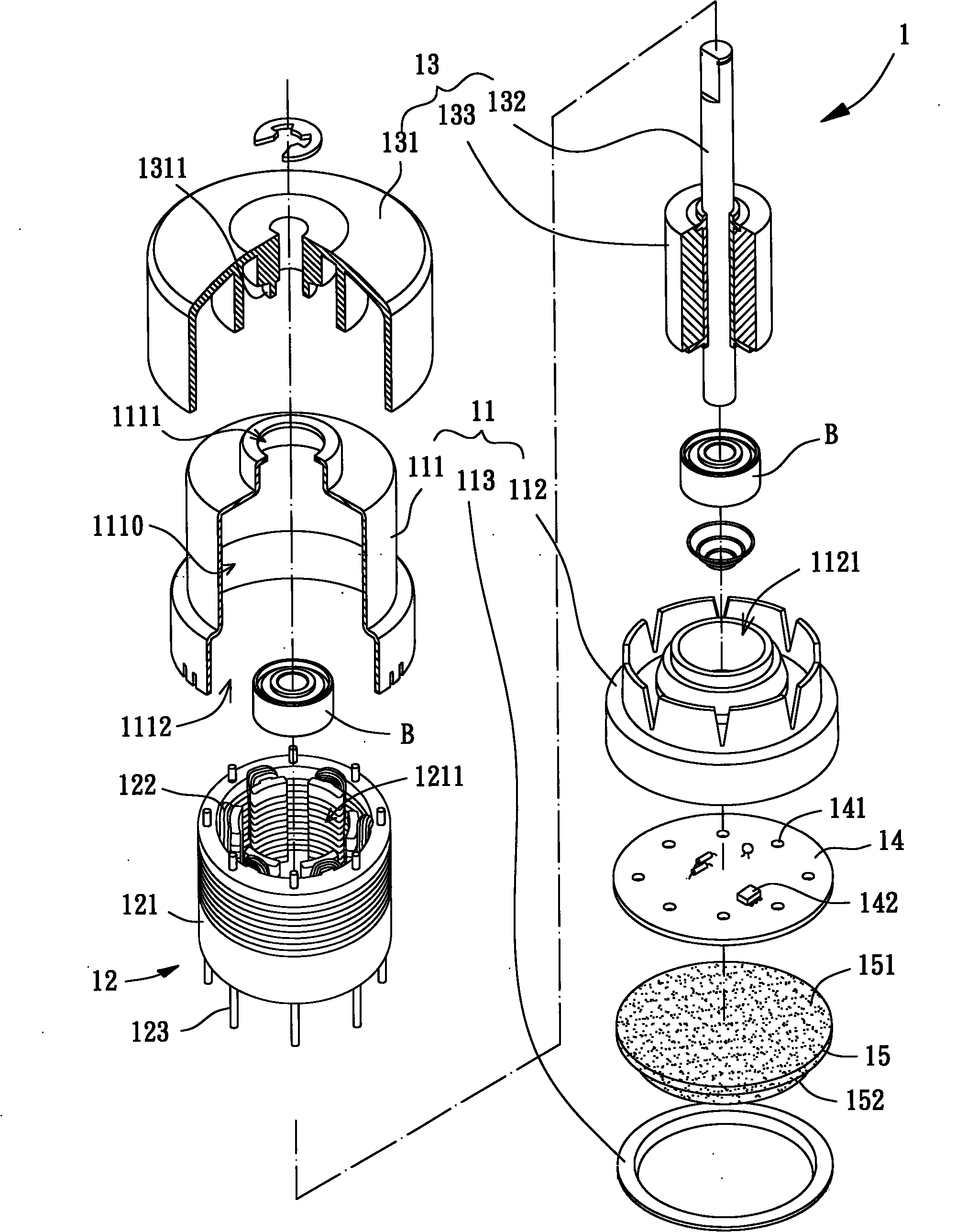 Motor and cooling fan provided with same