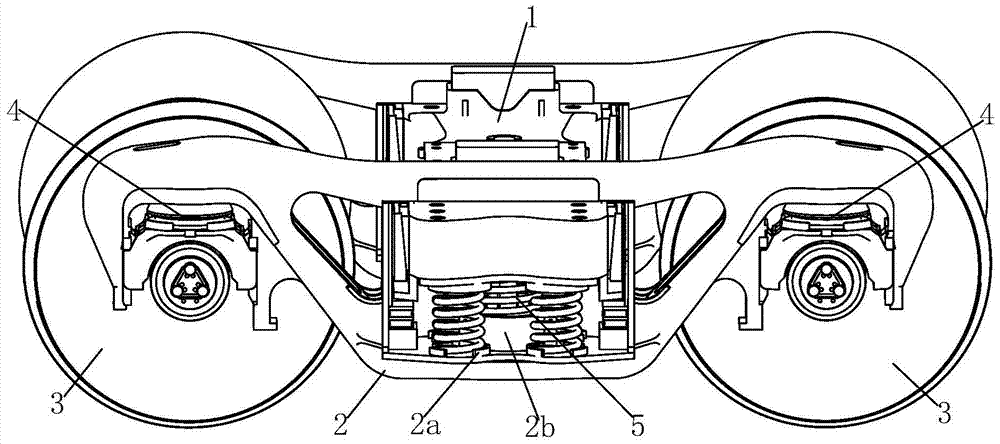 Railway freight car self-adjusting bogie