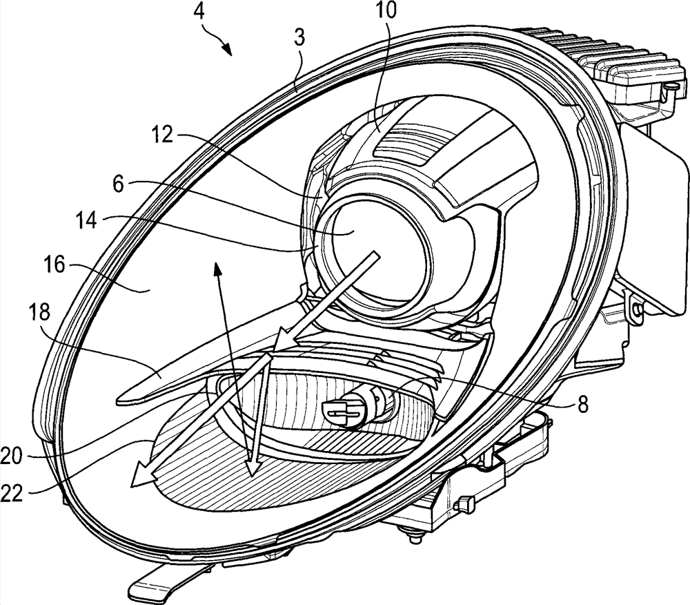 Headlight device used for motor vehicle