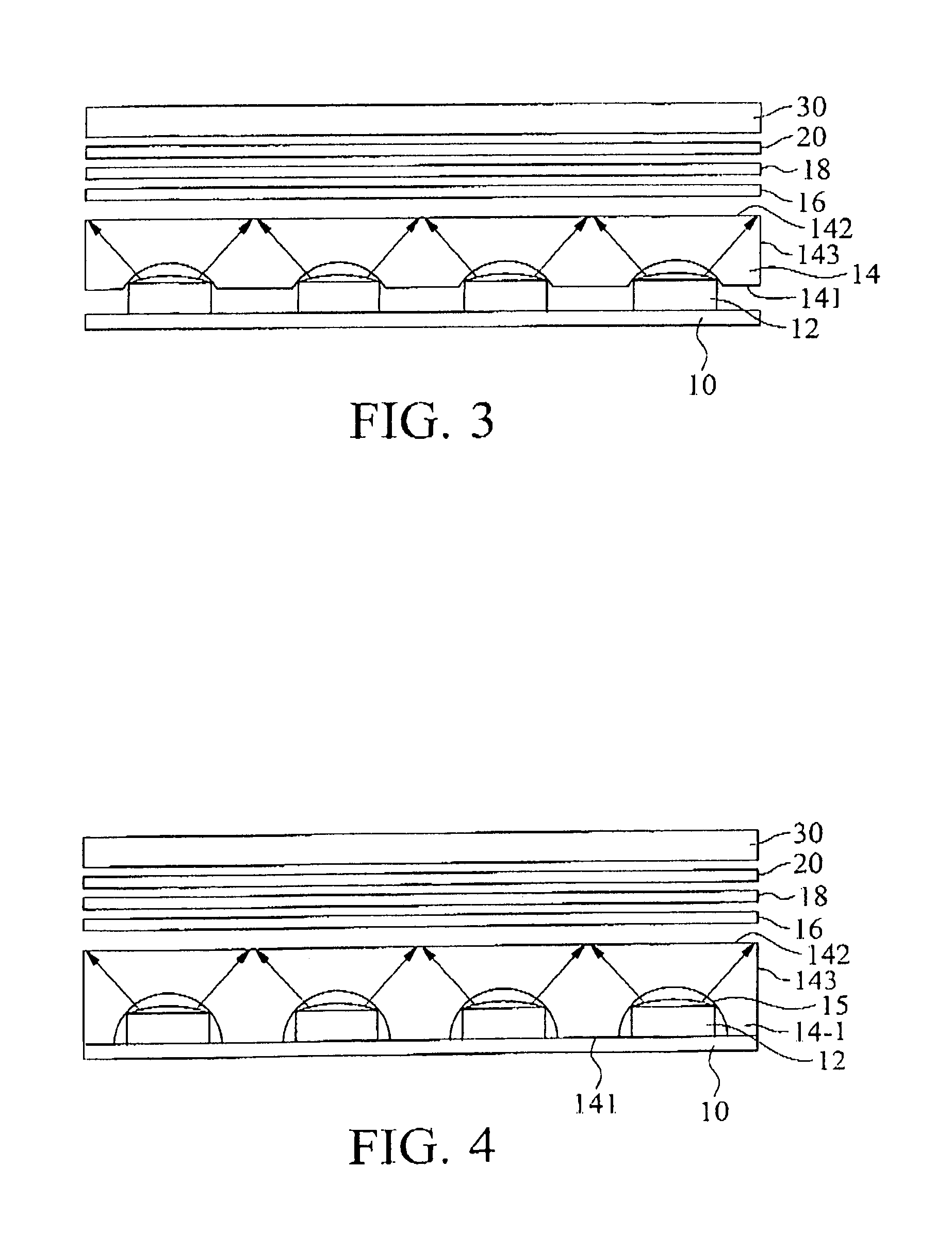 Planar display structure with LED light source