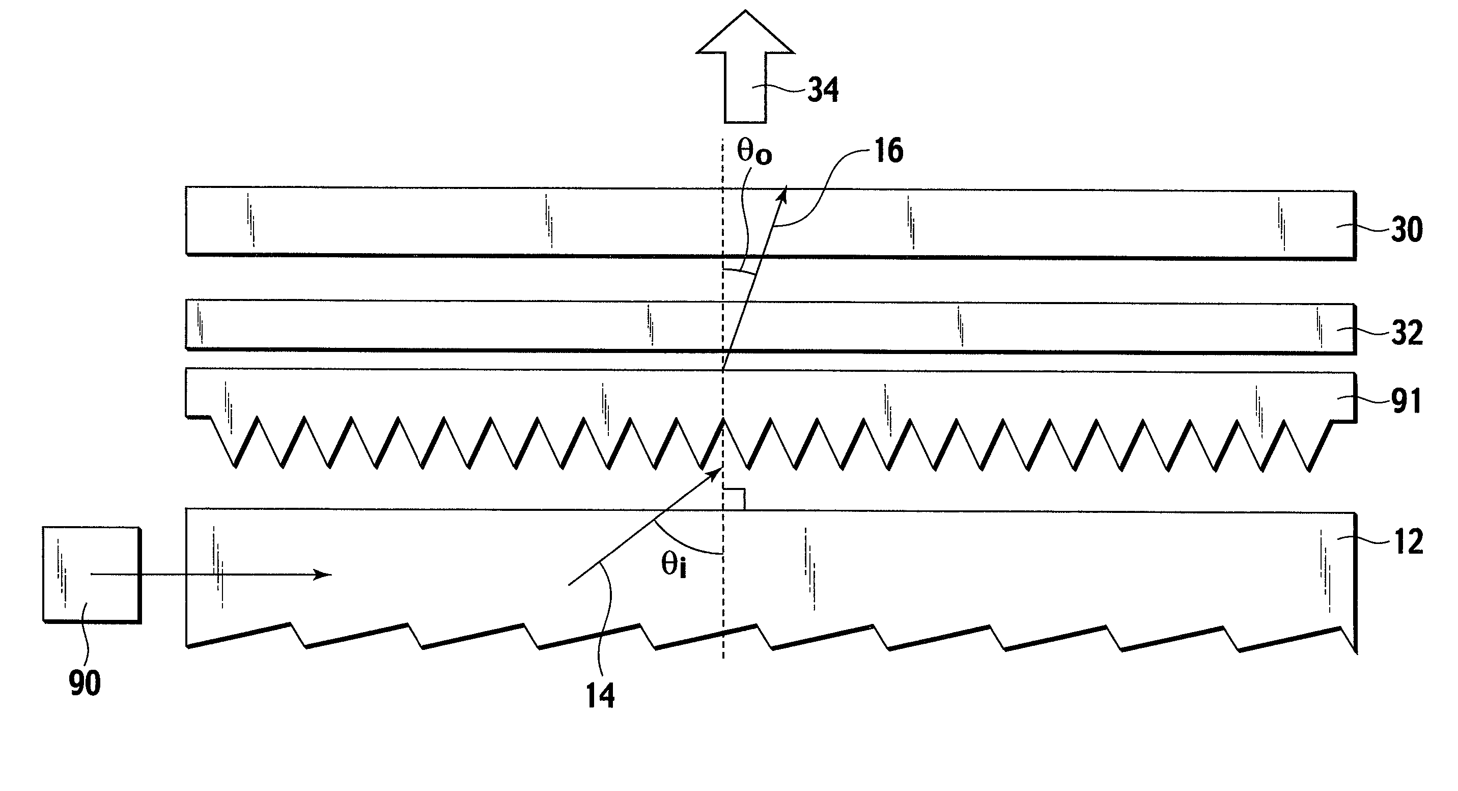 Diffraction type light-condensing film and planar light source device using the same