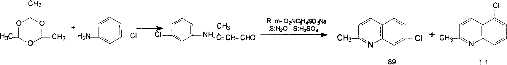 Preparation method of midbody 7-chloroquinaldine