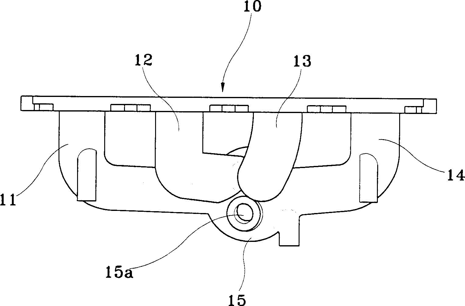 Automobile gas exhausting manifold branch
