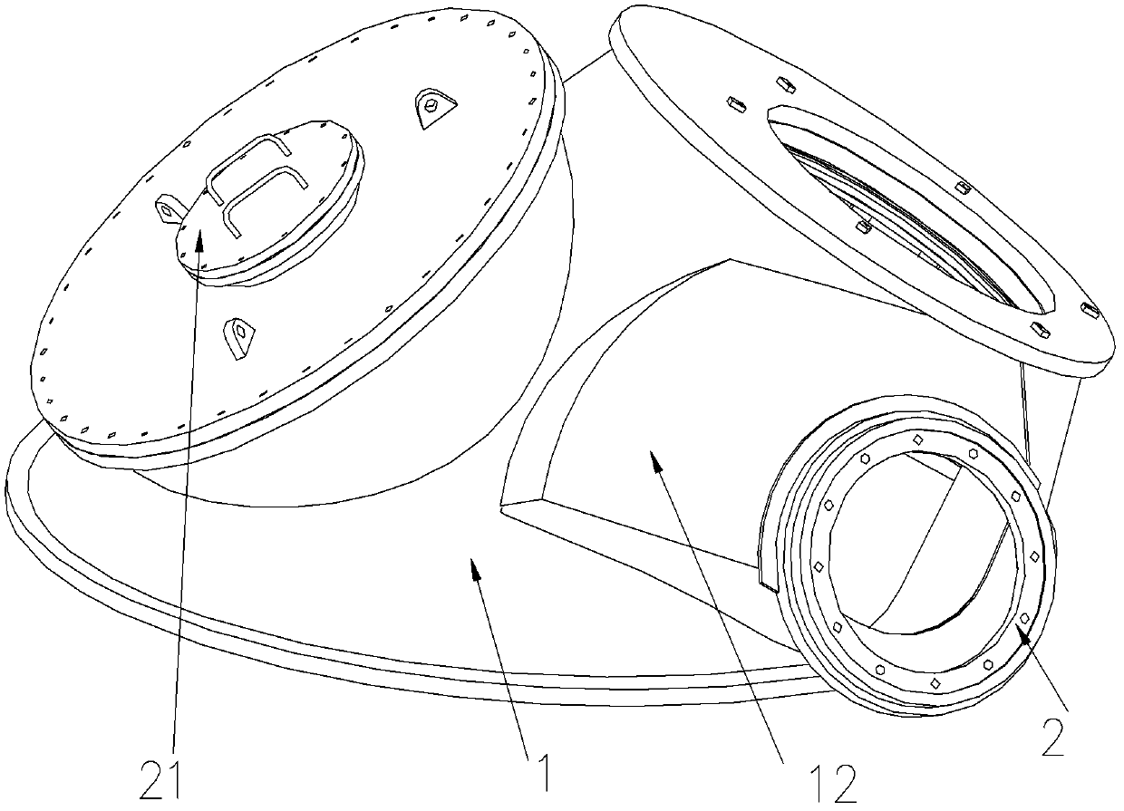 Compact valve box device for rotating upper sealing valve of blast furnace