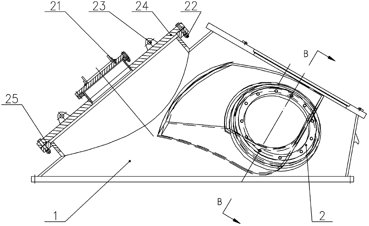 Compact valve box device for rotating upper sealing valve of blast furnace