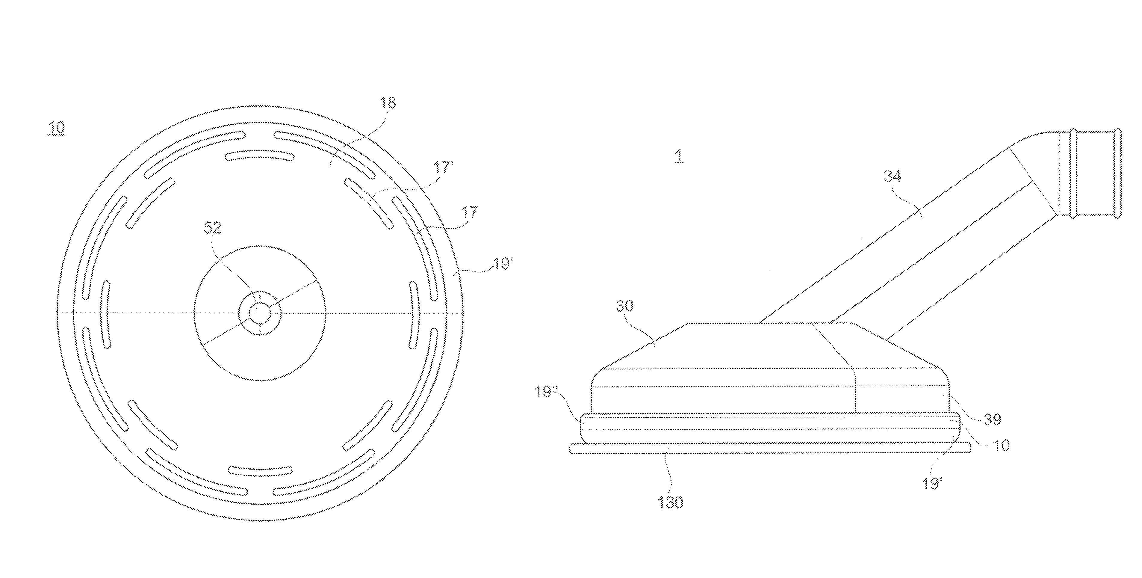 Backing plate unit for a rotary grinding machine