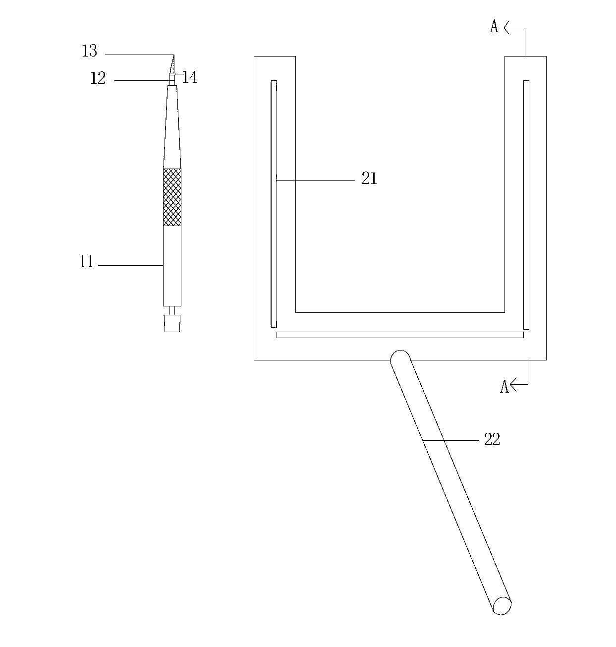 Operating knife for glaucoma operation and positioning scale thereof